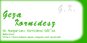 geza kornidesz business card